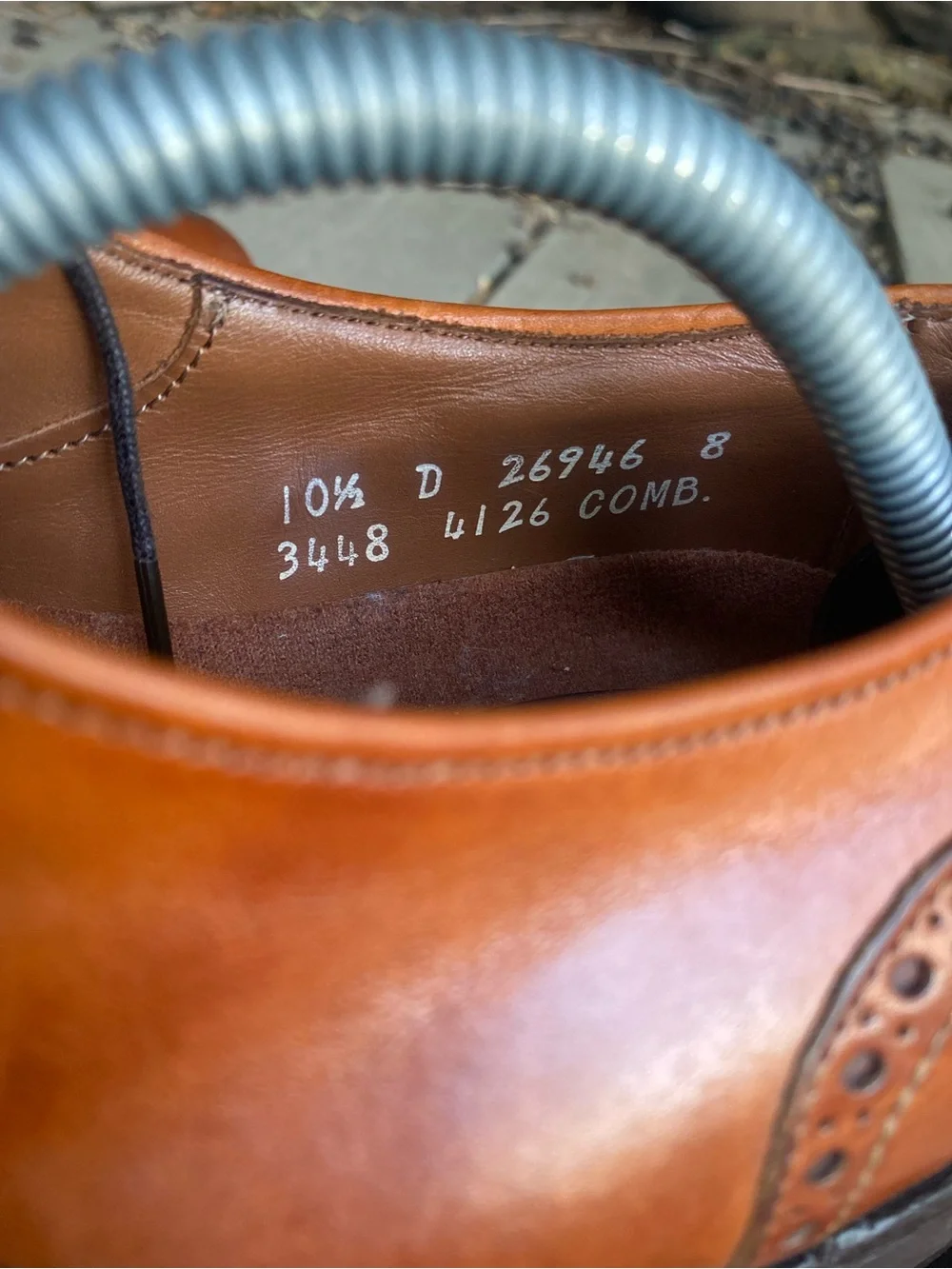 Allen Edmonds Benton Cognac Brown Leather Cap Toe Derby Shoes